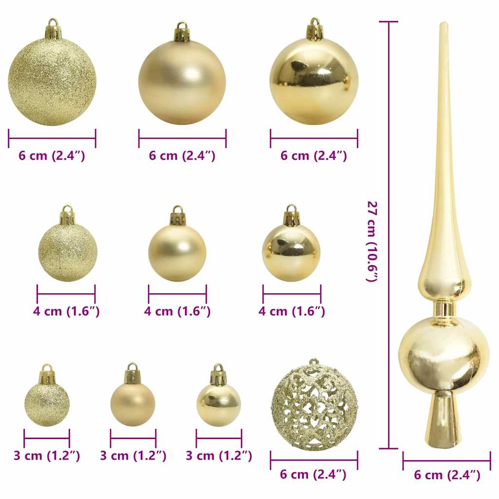 Kerstbal Set met 150 LED 61 pcs Goud Kunststof