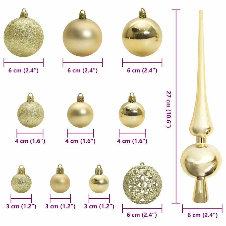 Kerstbal Set met 150 LED 61 pcs Goud Kunststof