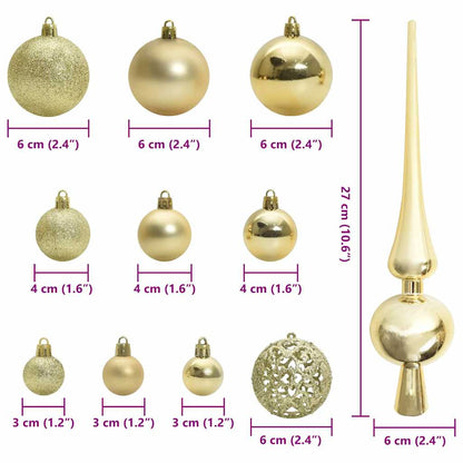 Kerstbal Set Met 300 Led 120 Pcs Kunststof Goud