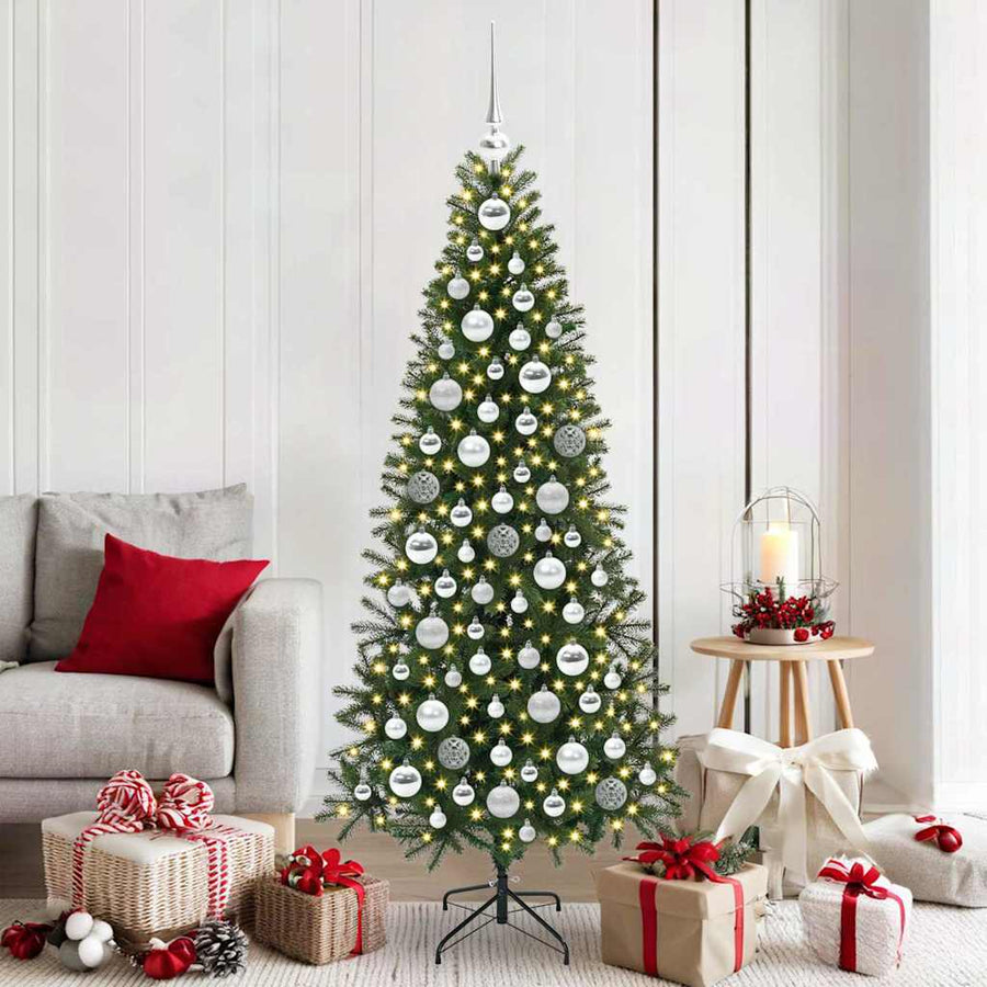 Kerstbal Set met 300 LED 120 pcs Zilver Kunststof