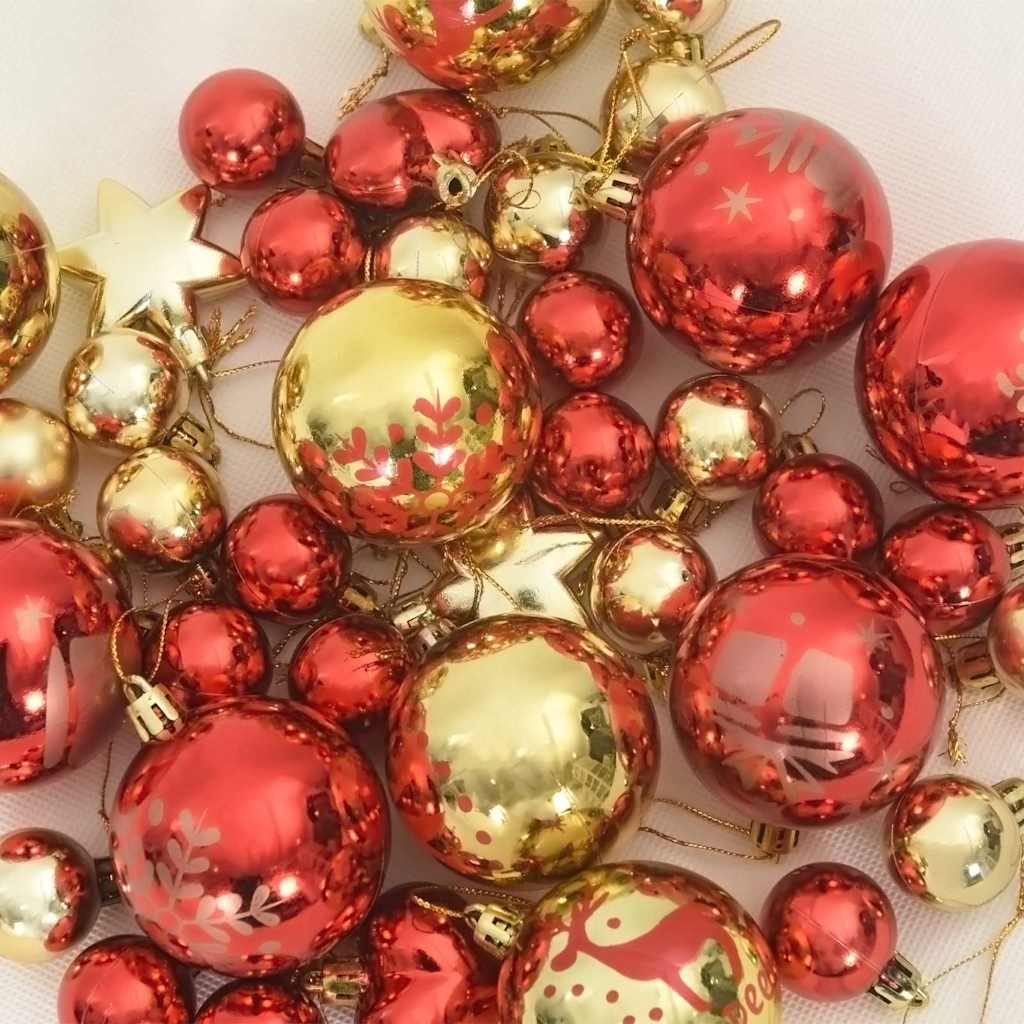 Kerstbal Set 40 pcs Goud en Rood