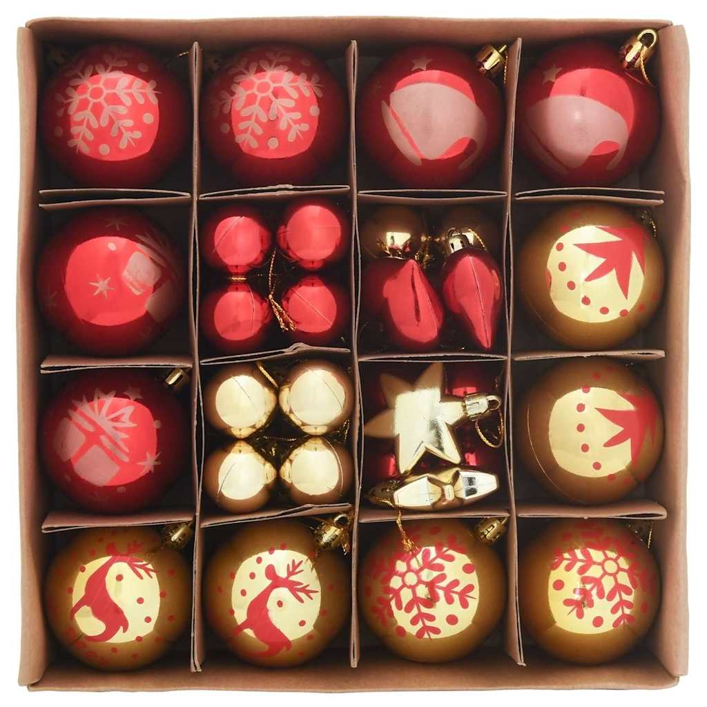 Kerstbal Set 40 pcs Goud en Rood