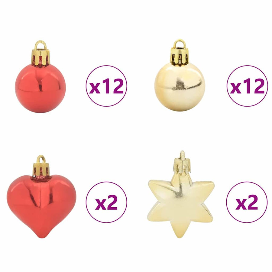 Kerstbal Set 40 pcs Goud en Rood
