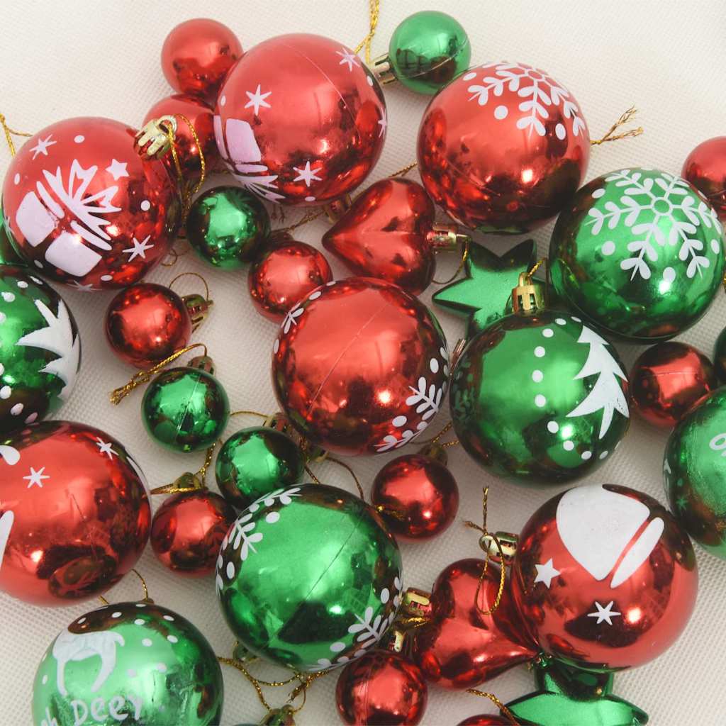Kerstbal Set 40 pcs Rood en groen