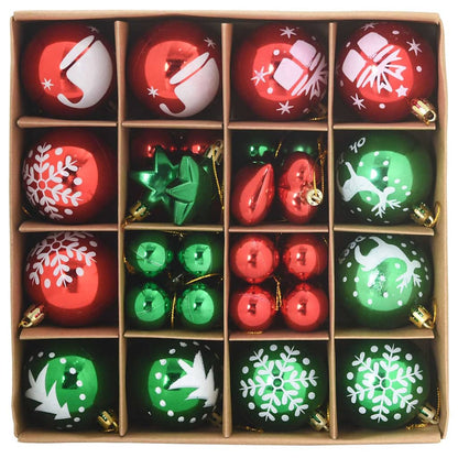 Kerstbal Set 40 pcs Rood en groen