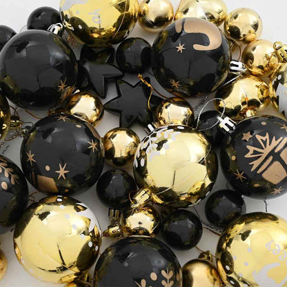 Kerstbal Set 40 pcs Zwart en Goud