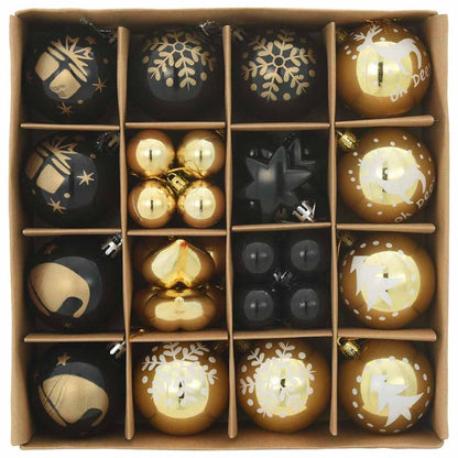 Kerstbal Set 40 pcs Zwart en Goud