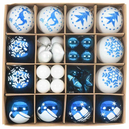 Kerstbal Set 40 pcs Blauw en Wit