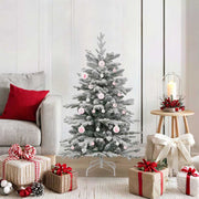 Kerstballen set 40 stuks wit roze kunststof