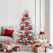 Kerstballen set 9 stuks rood kunststof