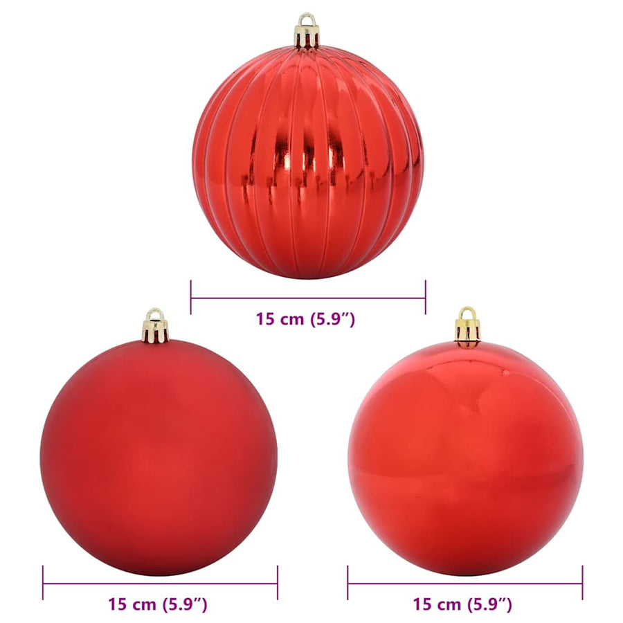 Kerstbal Set 9 pcs Rood