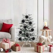 Kerstballen 15 stuks zwart kunststof