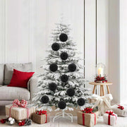 Kerstballen set 9 stuks zwart kunststof
