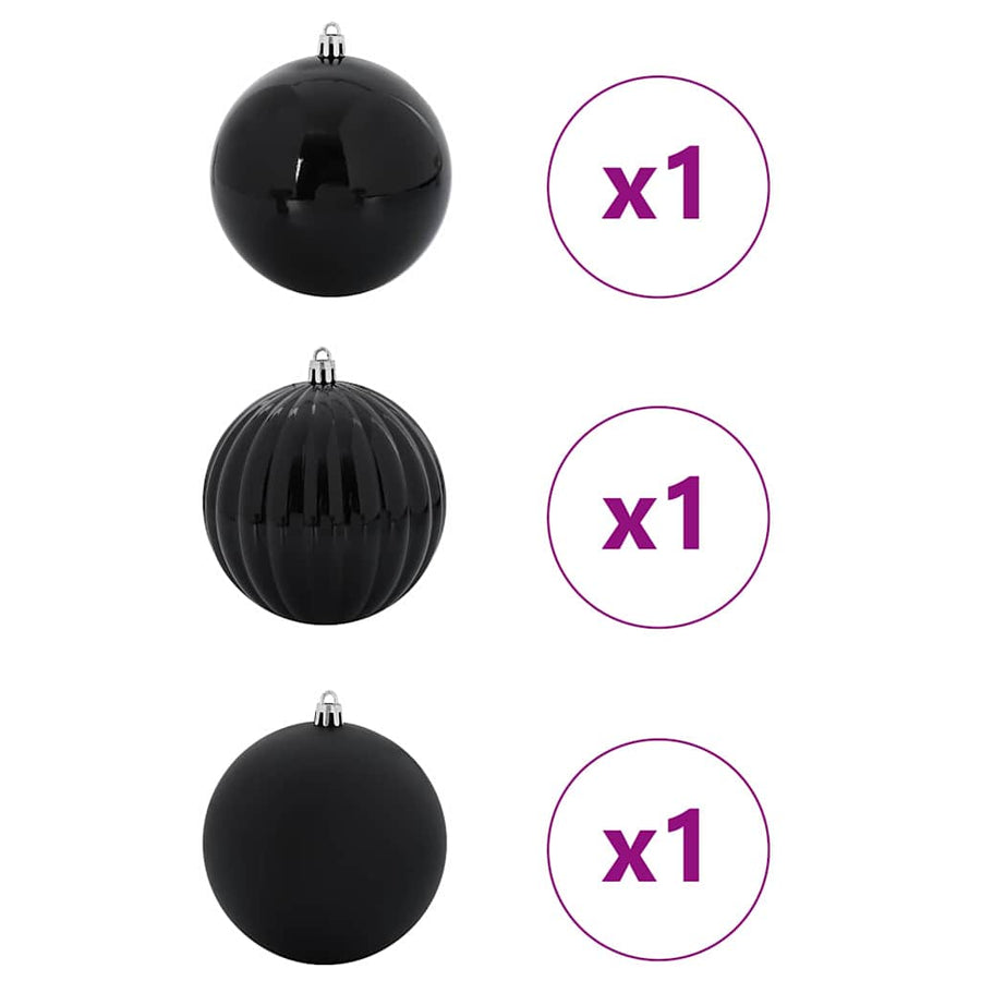 Kerstbal Set 3 pcs Zwart