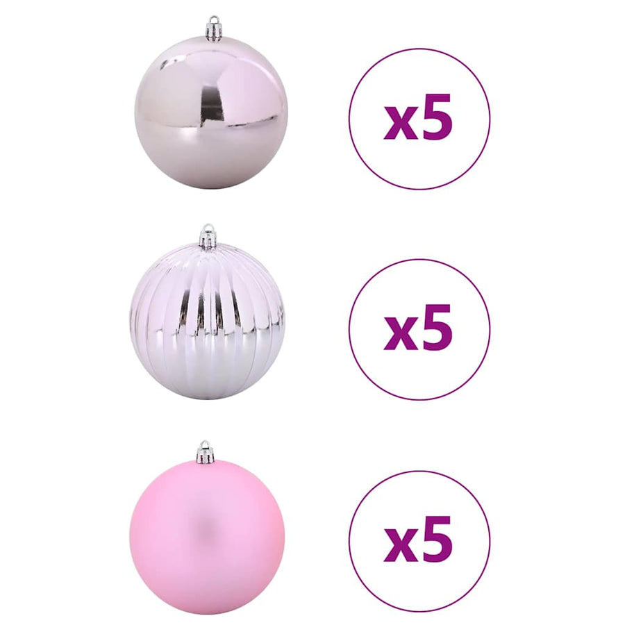 Kerstbal Set 15 pcs Roze