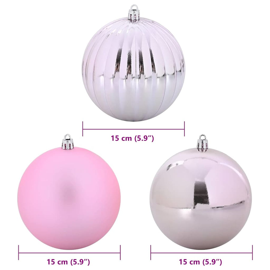 Kerstbal Set 9 pcs Roze