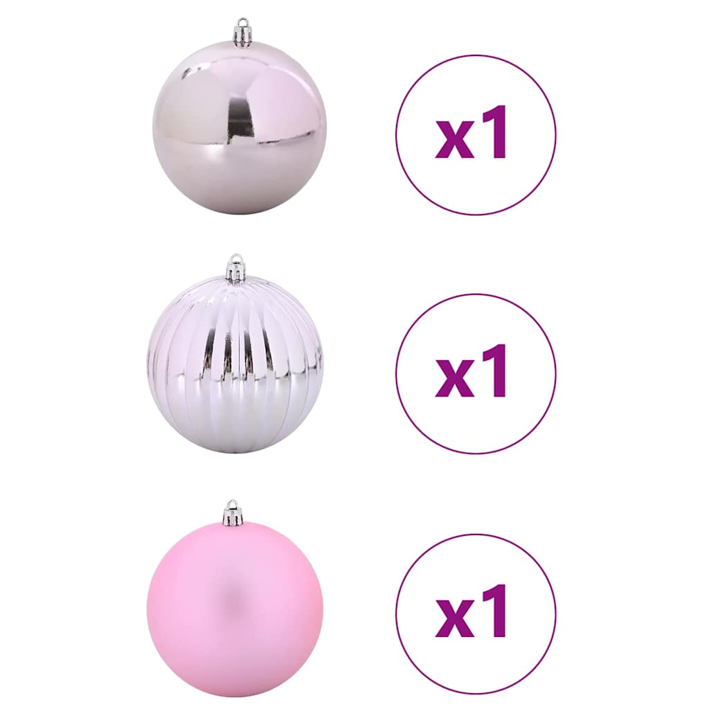 Kerstbal Set 3 pcs Roze