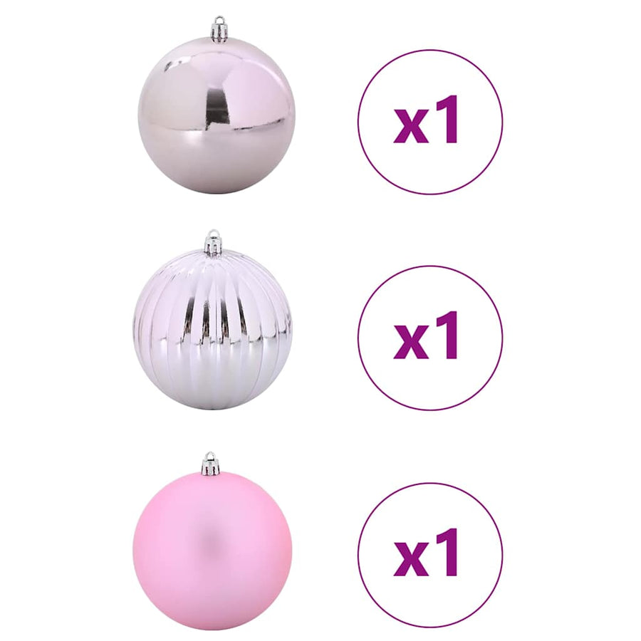Kerstbal Set 3 pcs Roze