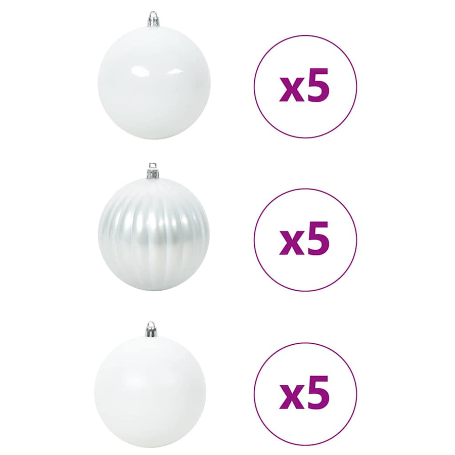 Kerstbal Set 15 pcs Wit