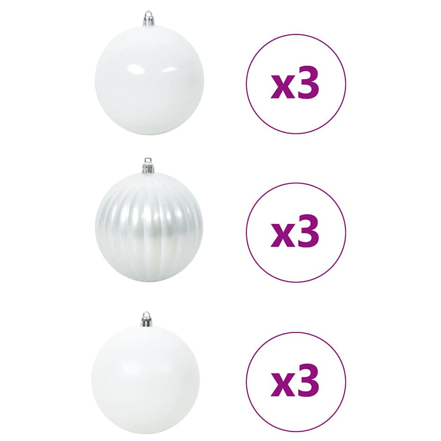 Kerstbal Set 9 pcs Wit