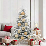 Kerstballen set 9 stuks goud kunststof