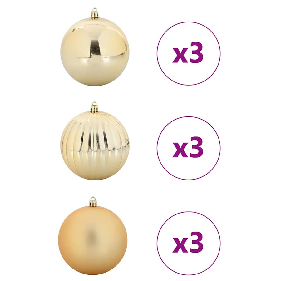 Kerstbal Set 9 pcs Goud