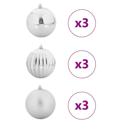 Kerstbal Set 9 pcs Zilver