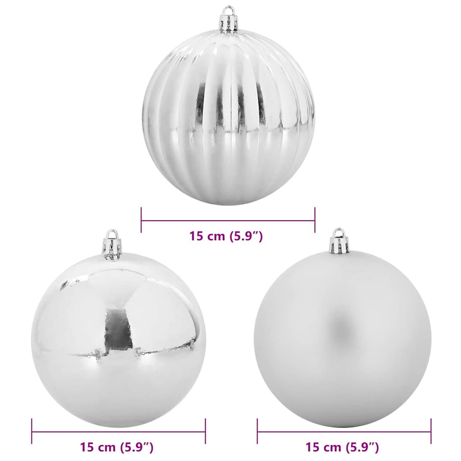 Kerstbal Set 9 pcs Zilver