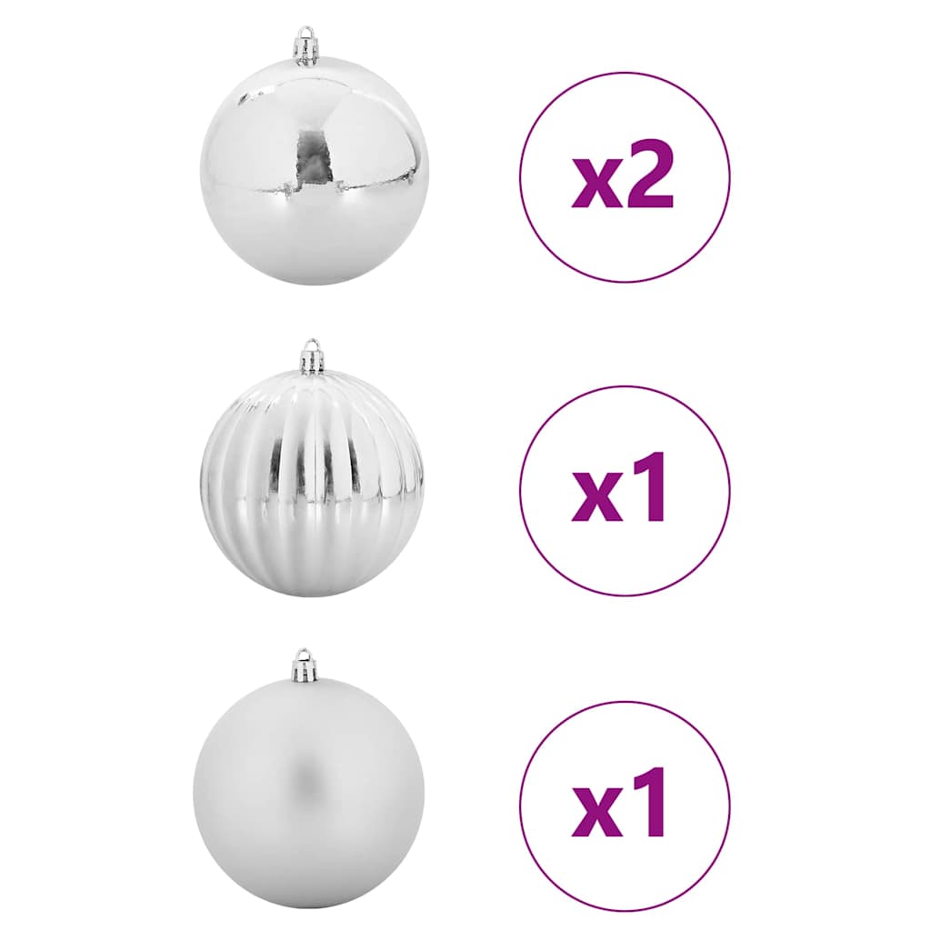 Kerstbal Set 4 pcs Zilver