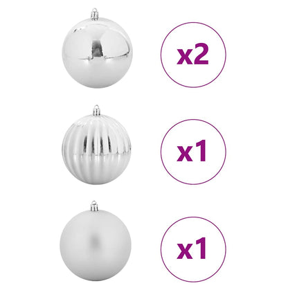 Kerstbal Set 4 pcs Zilver