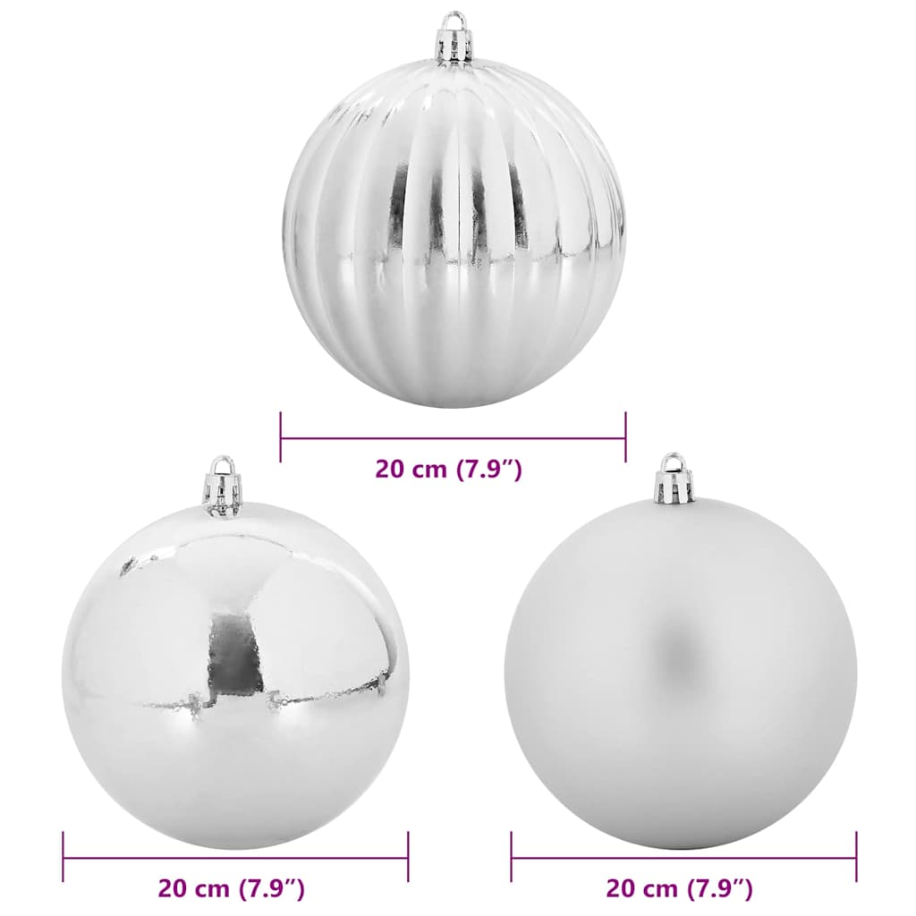 Kerstbal Set 4 pcs Zilver