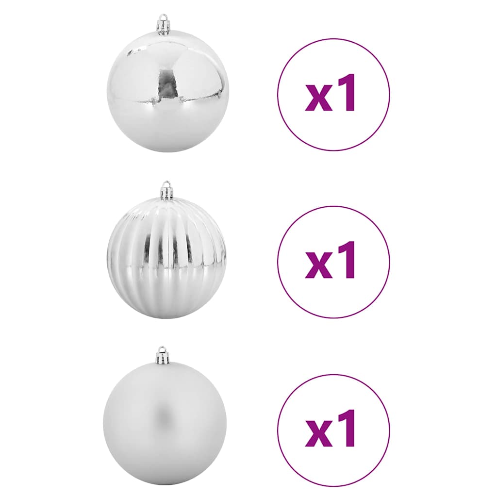 Kerstbal Set Anders 3 pcs Zilver Ø 25 cm