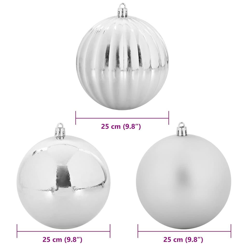 Kerstbal Set Anders 3 pcs Zilver Ø 25 cm