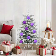 Kerstballen set 15 stuks lila kunststof