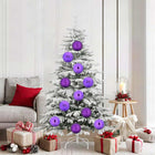 Christmas Bauble Set XL 9 pcs Purple Plastic