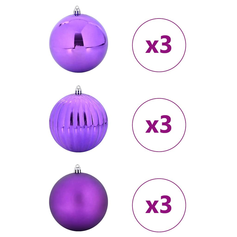 Kerstbal Set 9 pcs Lila