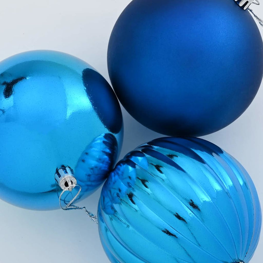 Kerstbal Set Xl 15 Pcs Blauw Kunststof
