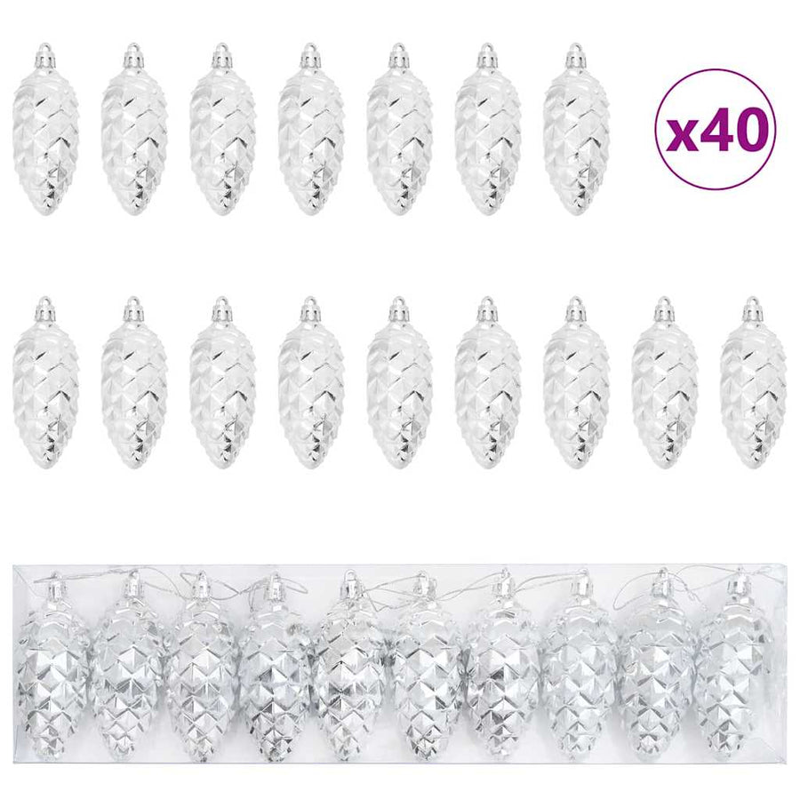Kerstboomdecoratie 40 pcs Zilver