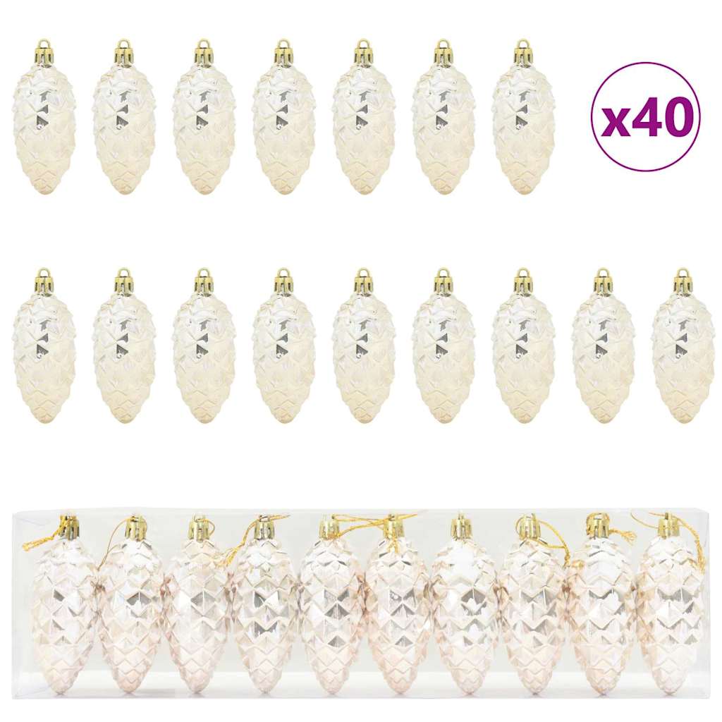Kerstboomdecoratie 40 pcs champagne