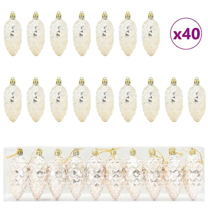 Kerstboomdecoratie 40 pcs champagne