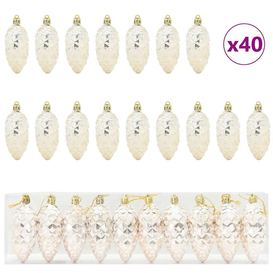Kerstboomdecoratie 40 pcs champagne