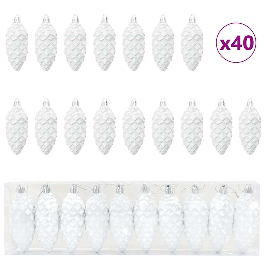 Kerstboomdecoratie 40 pcs Wit