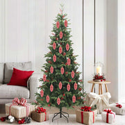 Kerstdennenappeltjes 40 stuks rood kunststof