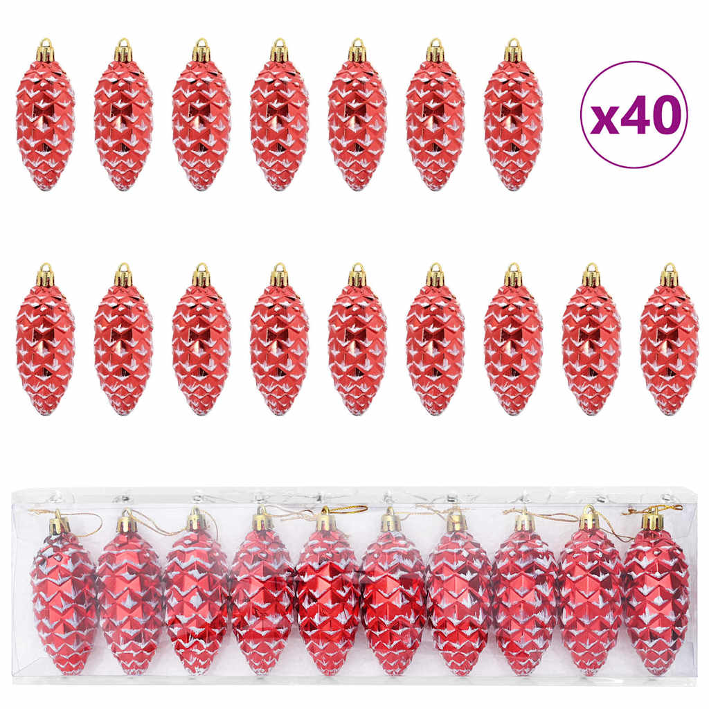 Kerstboomdecoratie 40 pcs Rood
