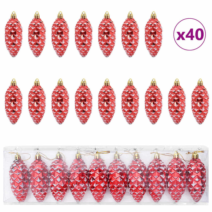 Kerstboomdecoratie 40 pcs Rood