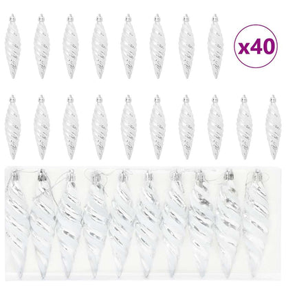 Kerstboomdecoratie 40 pcs Zilver