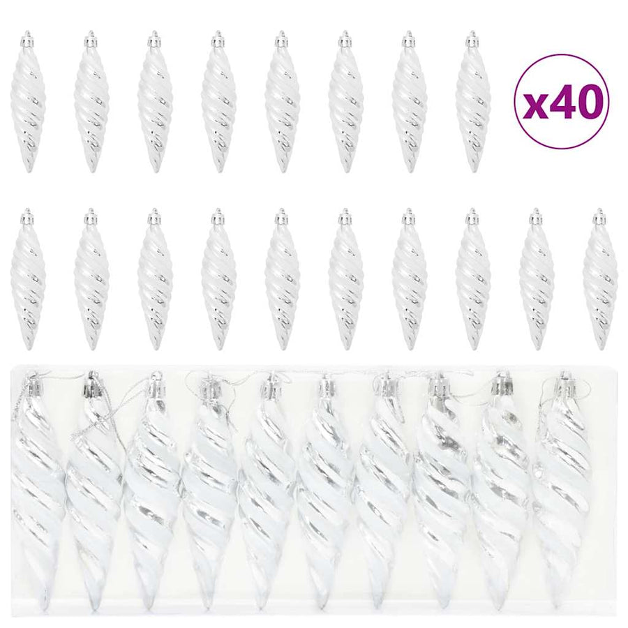Kerstboomdecoratie 40 pcs Zilver