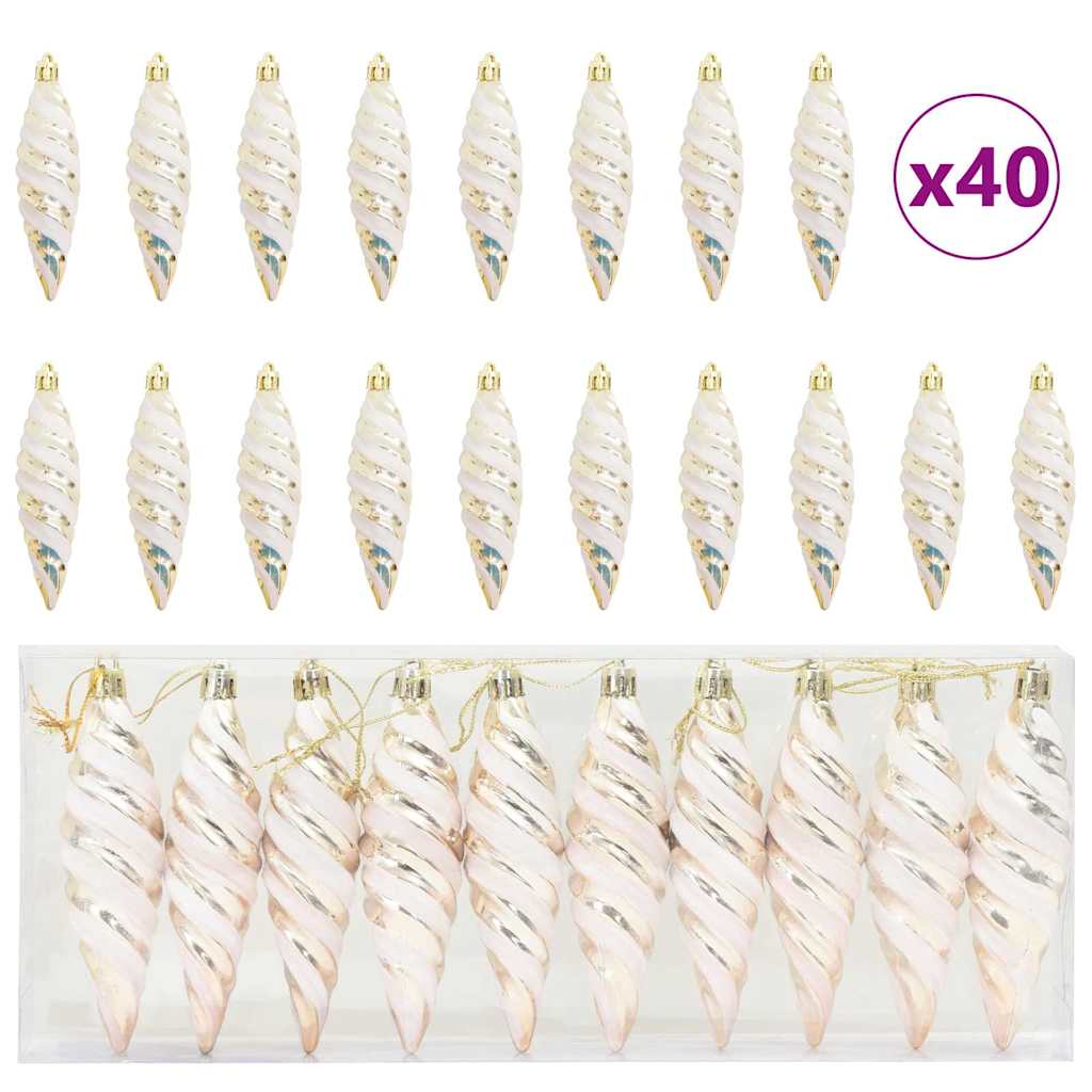 Kerstboomdecoratie 40 pcs champagne