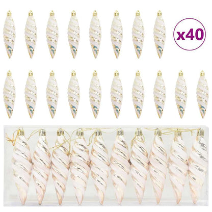 Kerstboomdecoratie 40 pcs champagne