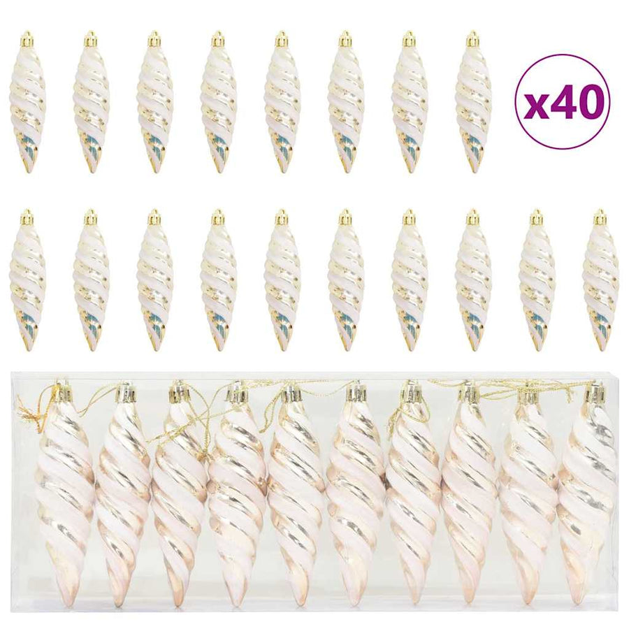 Kerstboomdecoratie 40 pcs champagne